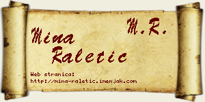 Mina Raletić vizit kartica